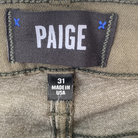 Paige Verdugo Ultra Skinny Jeans Army Green Luxe Coating Women's Size 31 - Picture 8 of 12